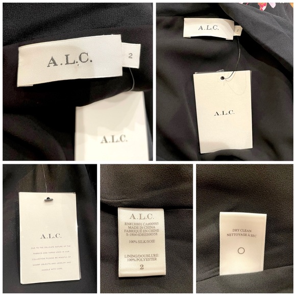 NWT A.L.C. Floral Silk Crepe Cold Shoulder Dress - Picture 10 of 13